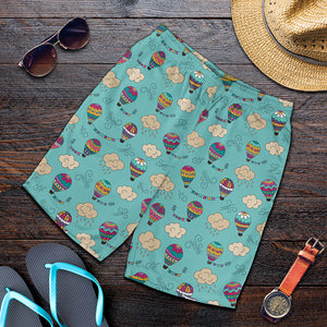 Cartoon Air Balloon Pattern Print Men's Shorts