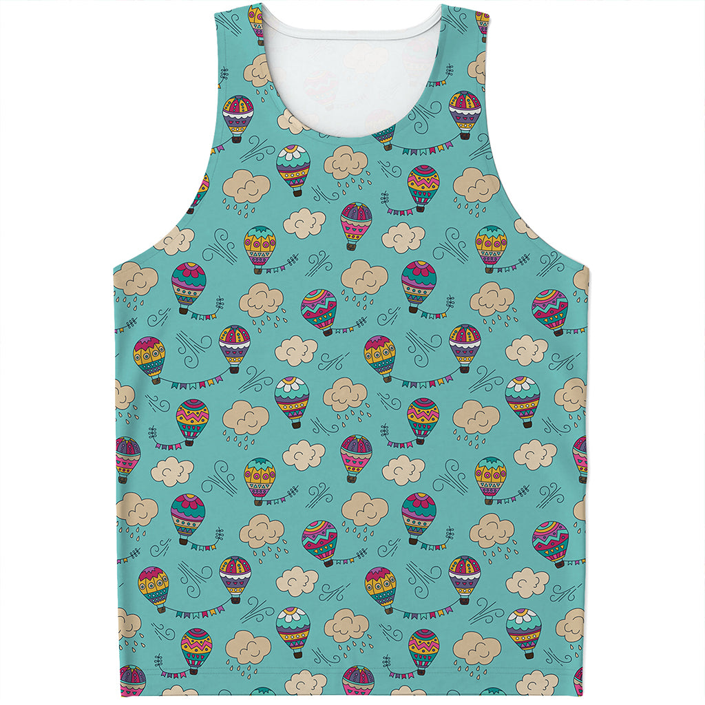 Cartoon Air Balloon Pattern Print Men's Tank Top