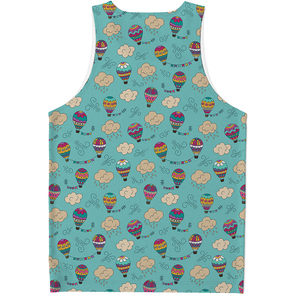 Cartoon Air Balloon Pattern Print Men's Tank Top