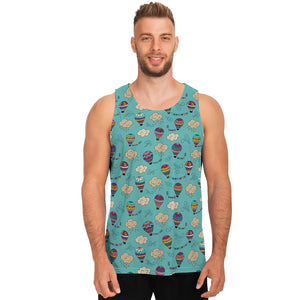 Cartoon Air Balloon Pattern Print Men's Tank Top