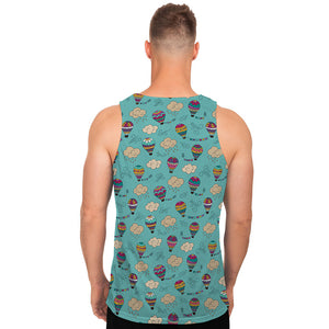 Cartoon Air Balloon Pattern Print Men's Tank Top