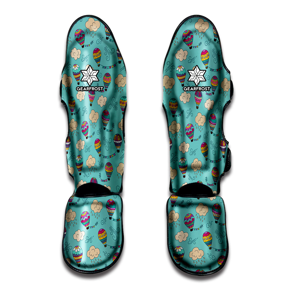 Cartoon Air Balloon Pattern Print Muay Thai Shin Guard