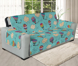 Cartoon Air Balloon Pattern Print Oversized Sofa Protector