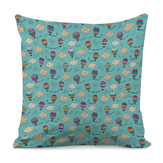 Cartoon Air Balloon Pattern Print Pillow Cover