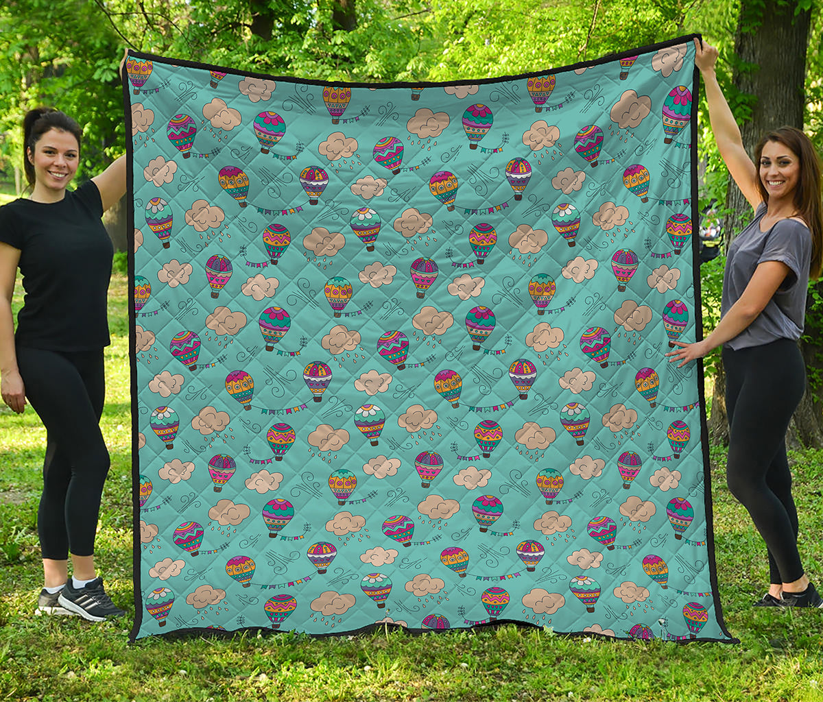 Cartoon Air Balloon Pattern Print Quilt