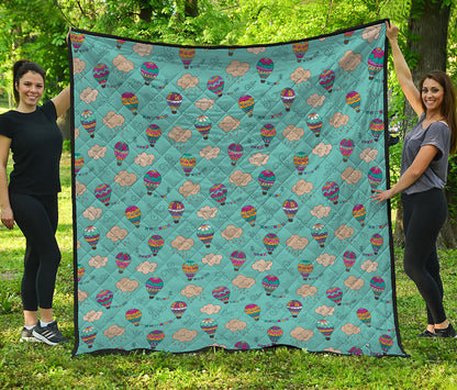 Cartoon Air Balloon Pattern Print Quilt