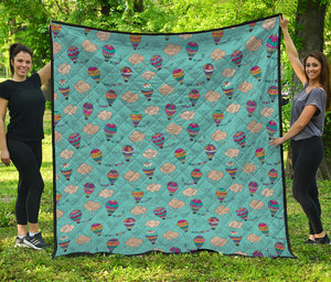 Cartoon Air Balloon Pattern Print Quilt