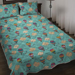 Cartoon Air Balloon Pattern Print Quilt Bed Set