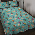 Cartoon Air Balloon Pattern Print Quilt Bed Set