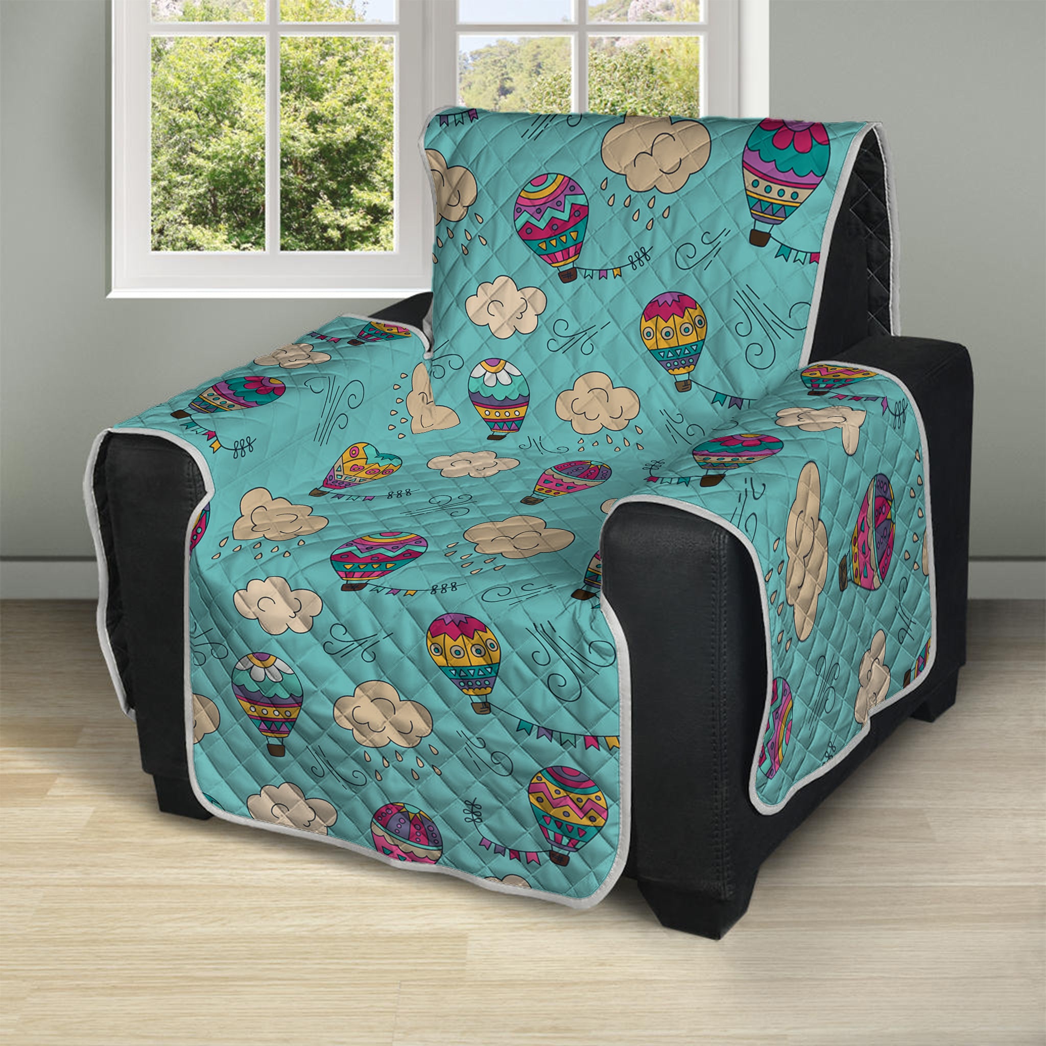 Cartoon Air Balloon Pattern Print Recliner Protector