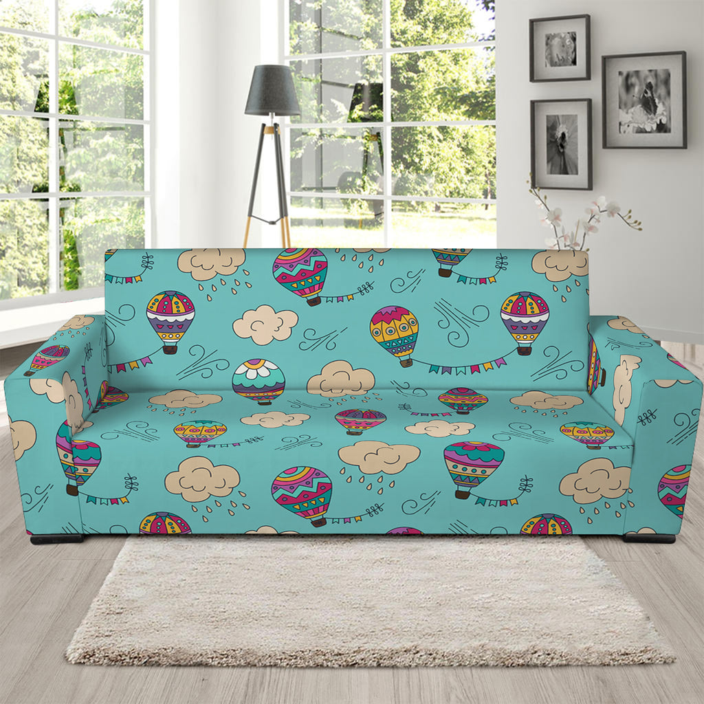 Cartoon Air Balloon Pattern Print Sofa Slipcover