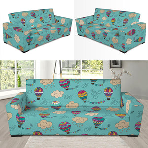 Cartoon Air Balloon Pattern Print Sofa Slipcover