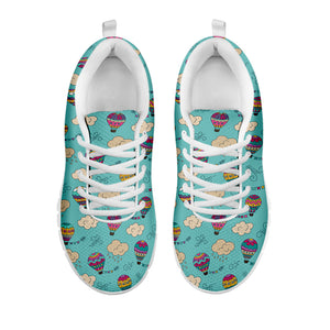 Cartoon Air Balloon Pattern Print White Sneakers