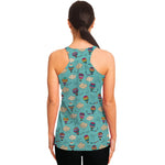 Cartoon Air Balloon Pattern Print Women's Racerback Tank Top