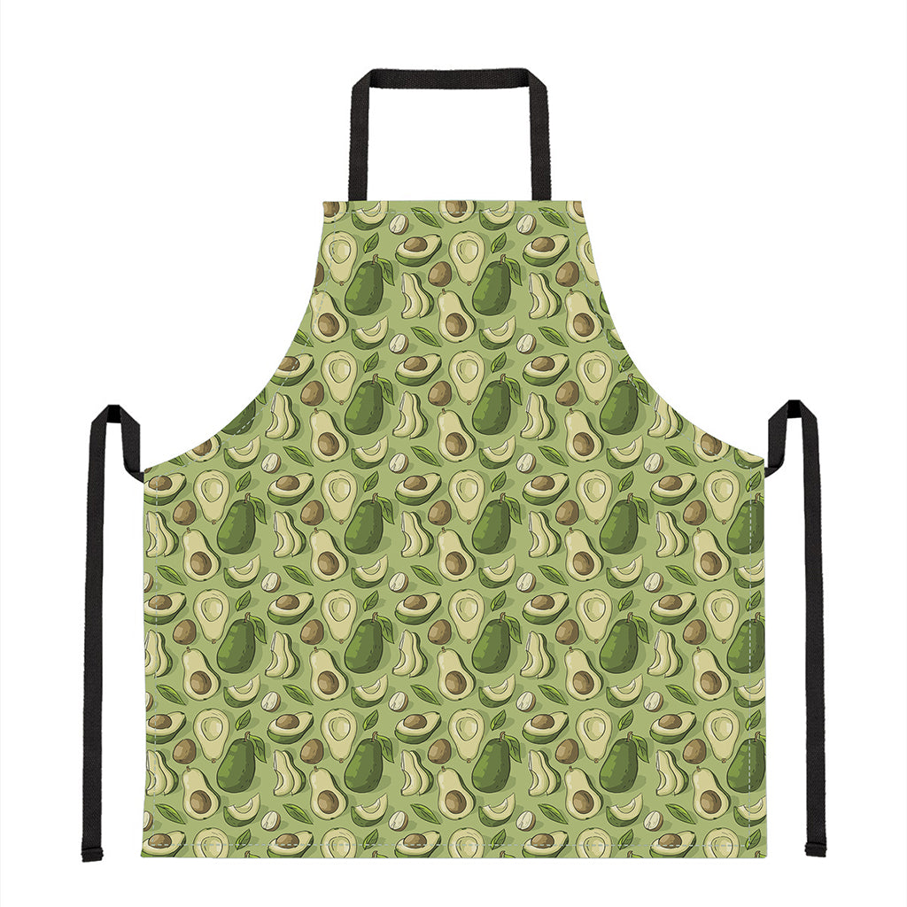 Cartoon Avocado Pattern Print Apron