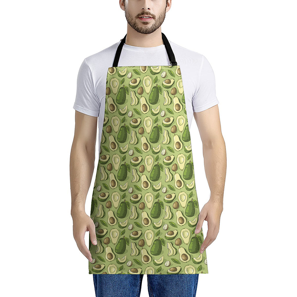 Cartoon Avocado Pattern Print Apron