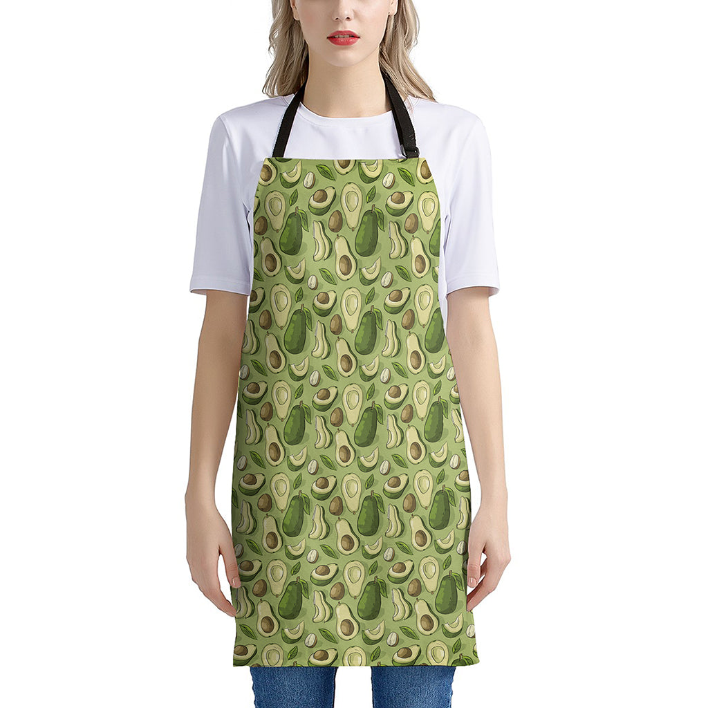 Cartoon Avocado Pattern Print Apron