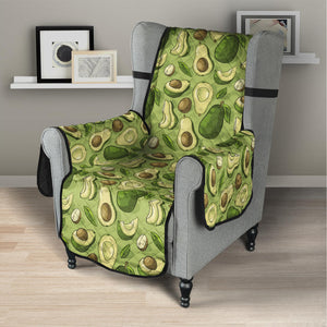 Cartoon Avocado Pattern Print Armchair Protector