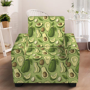 Cartoon Avocado Pattern Print Armchair Slipcover