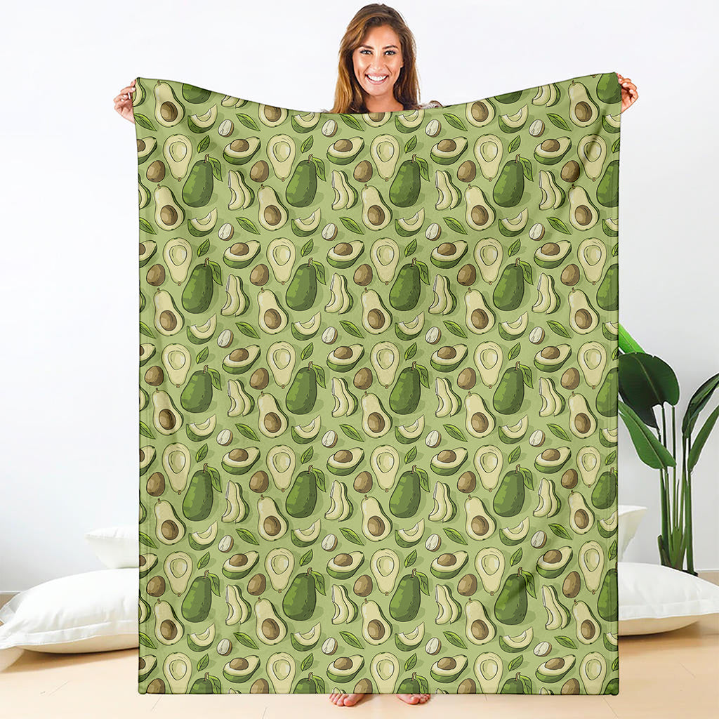 Cartoon Avocado Pattern Print Blanket