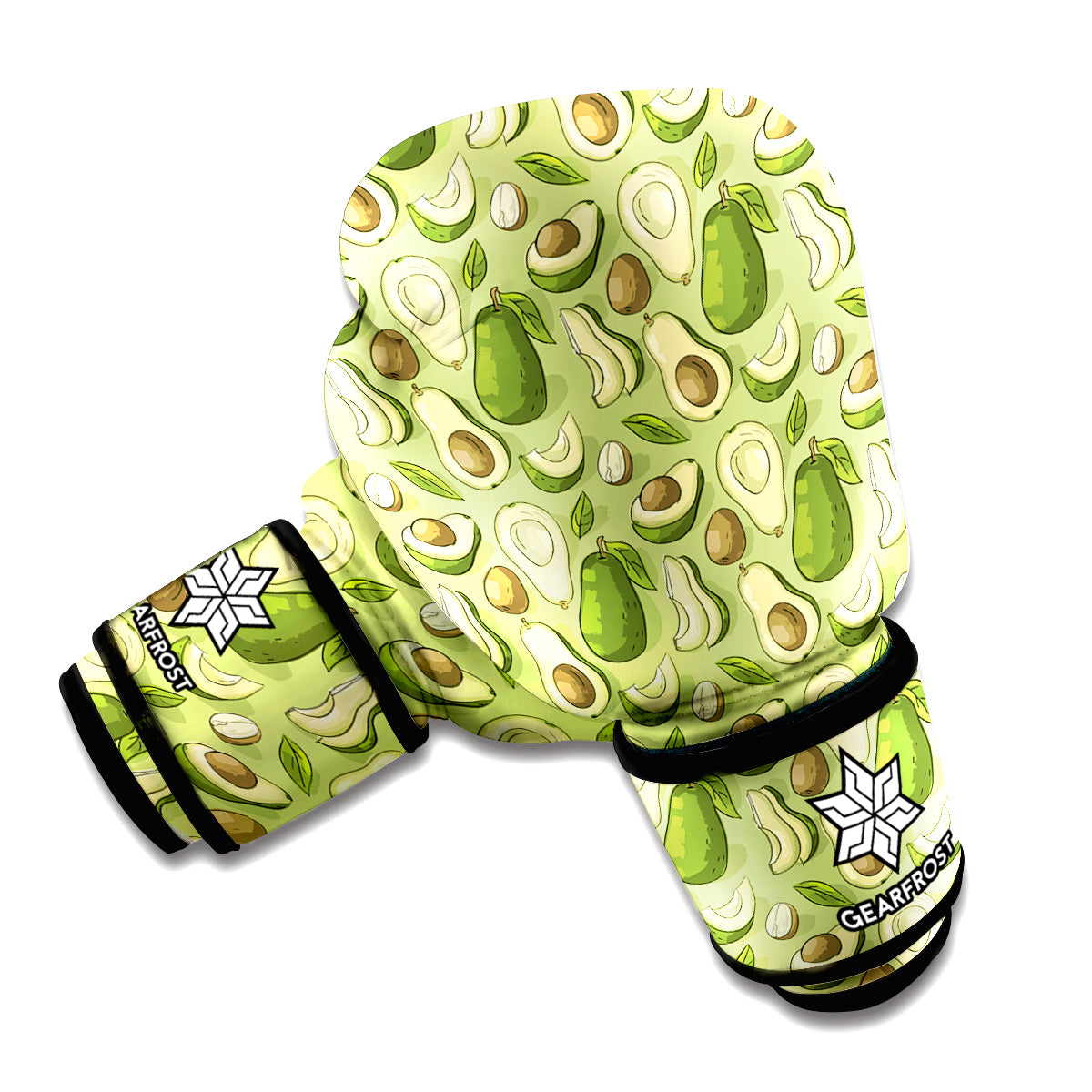 Cartoon Avocado Pattern Print Boxing Gloves