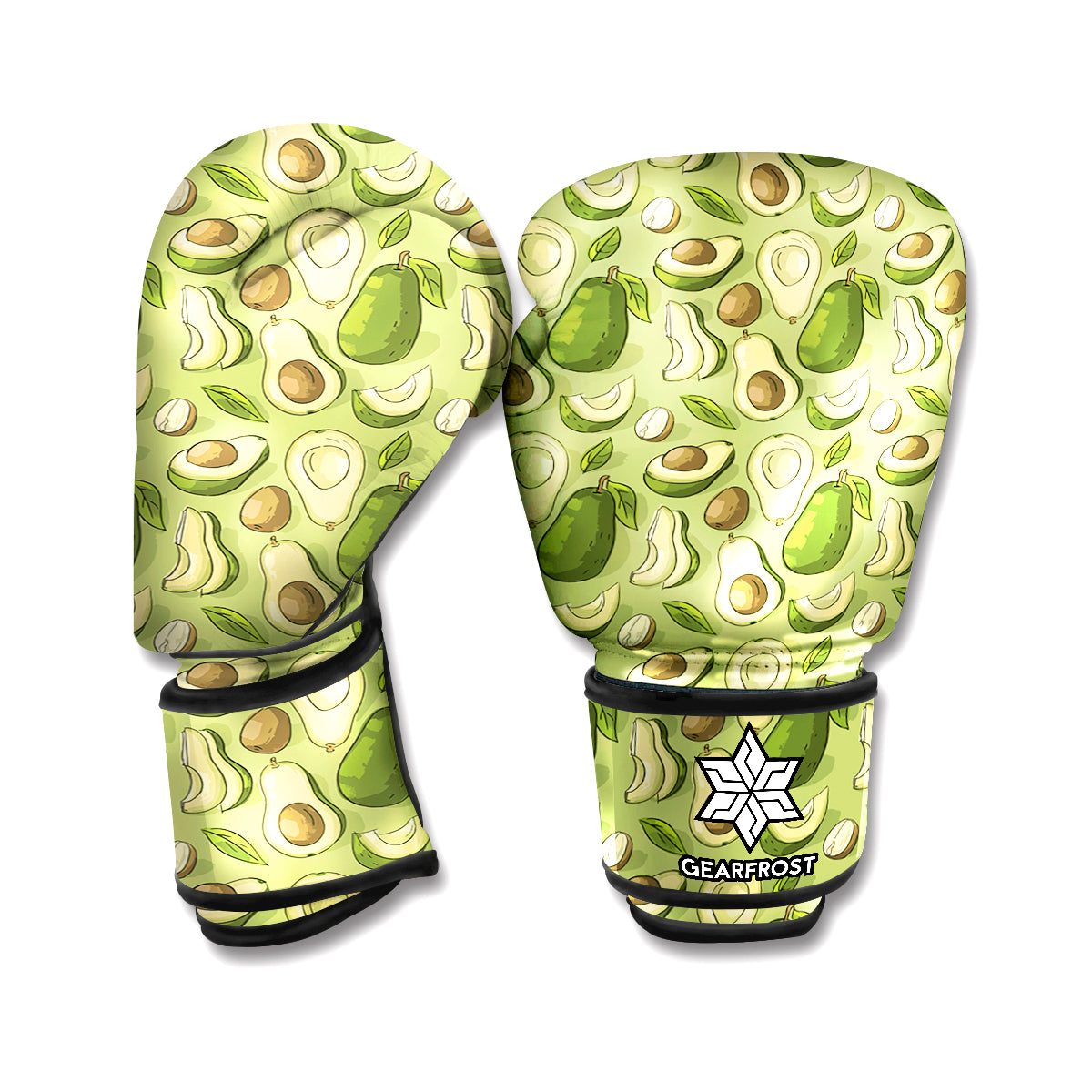 Cartoon Avocado Pattern Print Boxing Gloves