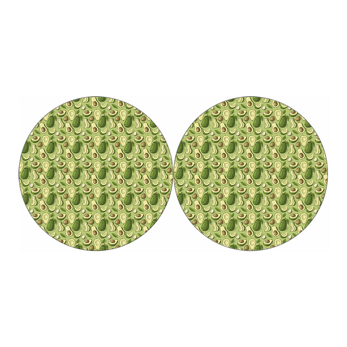 Cartoon Avocado Pattern Print Car Coasters