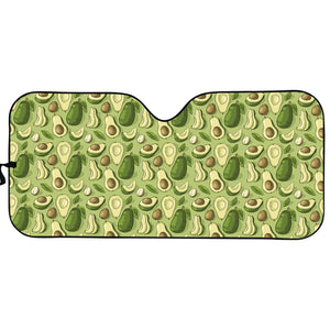 Cartoon Avocado Pattern Print Car Sun Shade