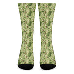 Cartoon Avocado Pattern Print Crew Socks