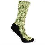 Cartoon Avocado Pattern Print Crew Socks