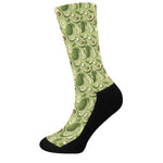 Cartoon Avocado Pattern Print Crew Socks