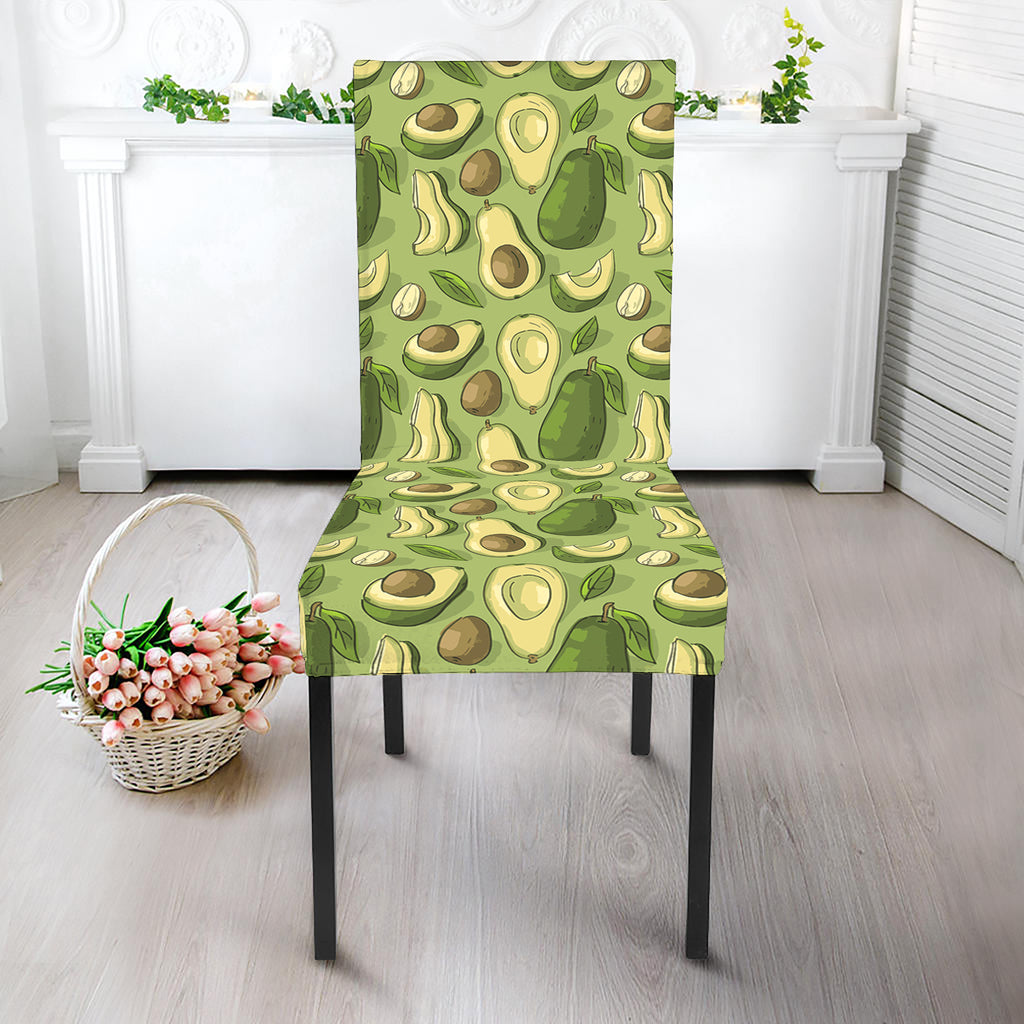 Cartoon Avocado Pattern Print Dining Chair Slipcover