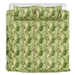 Cartoon Avocado Pattern Print Duvet Cover Bedding Set