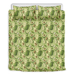Cartoon Avocado Pattern Print Duvet Cover Bedding Set