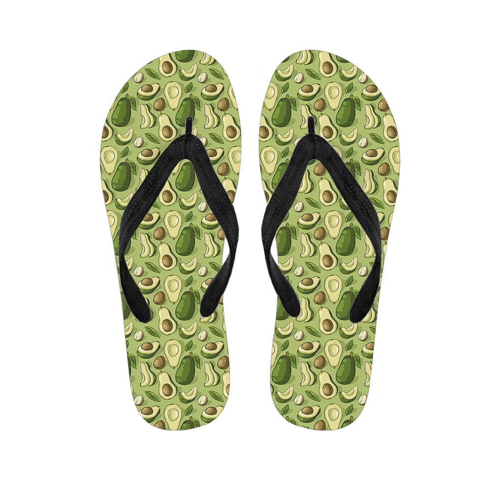 Cartoon Avocado Pattern Print Flip Flops