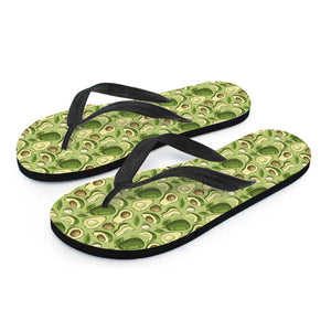 Cartoon Avocado Pattern Print Flip Flops