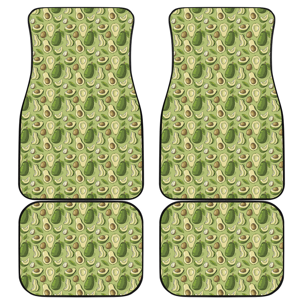 Cartoon Avocado Pattern Print Front and Back Car Floor Mats