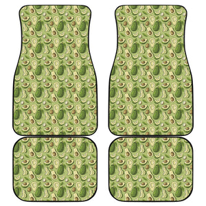 Cartoon Avocado Pattern Print Front and Back Car Floor Mats