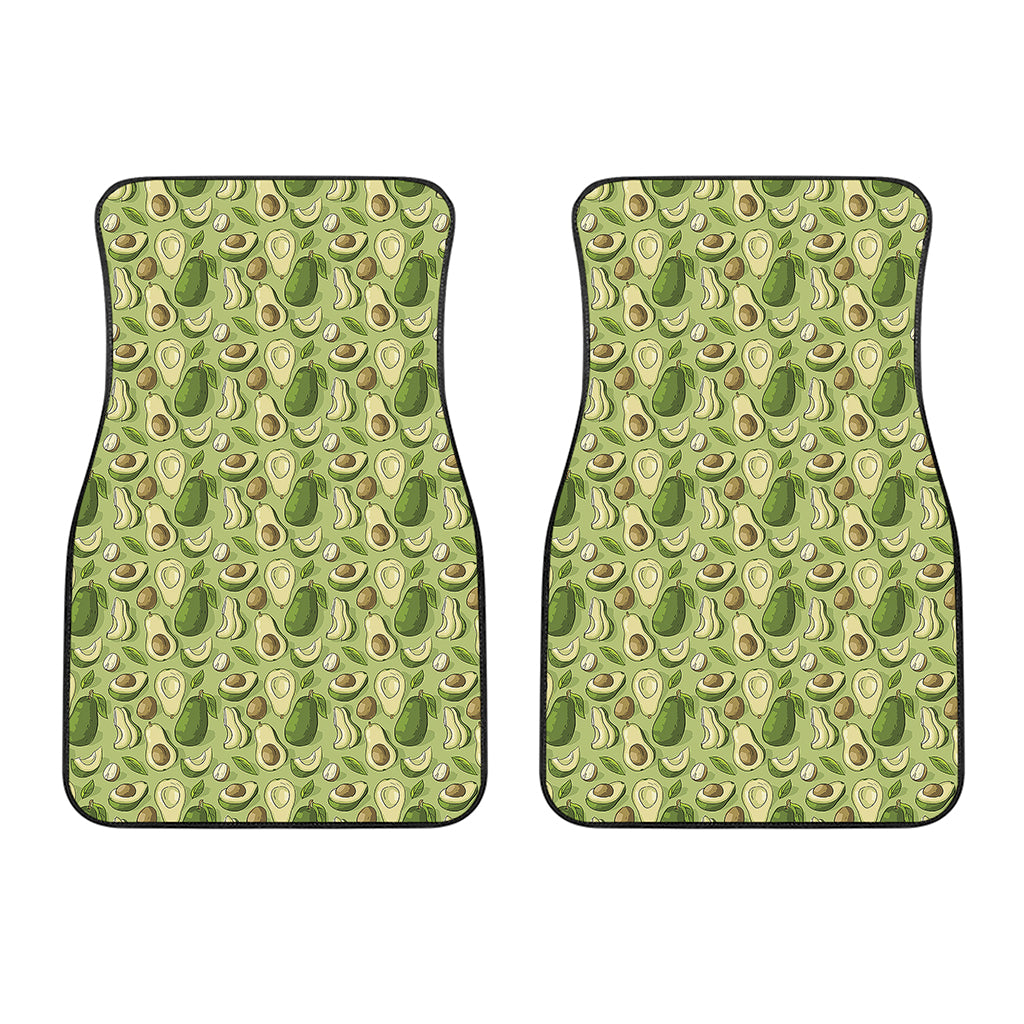 Cartoon Avocado Pattern Print Front Car Floor Mats