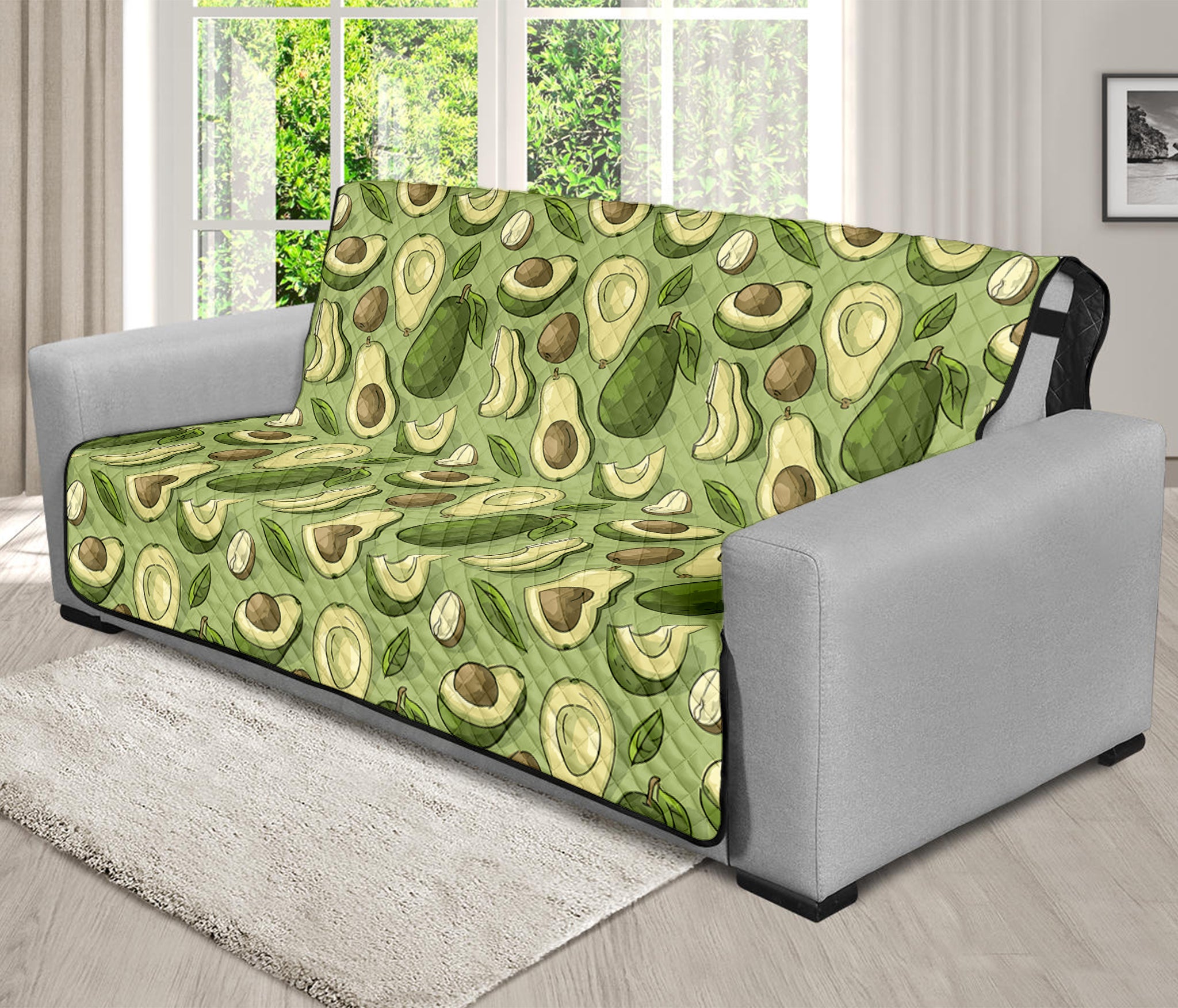 Cartoon Avocado Pattern Print Futon Protector