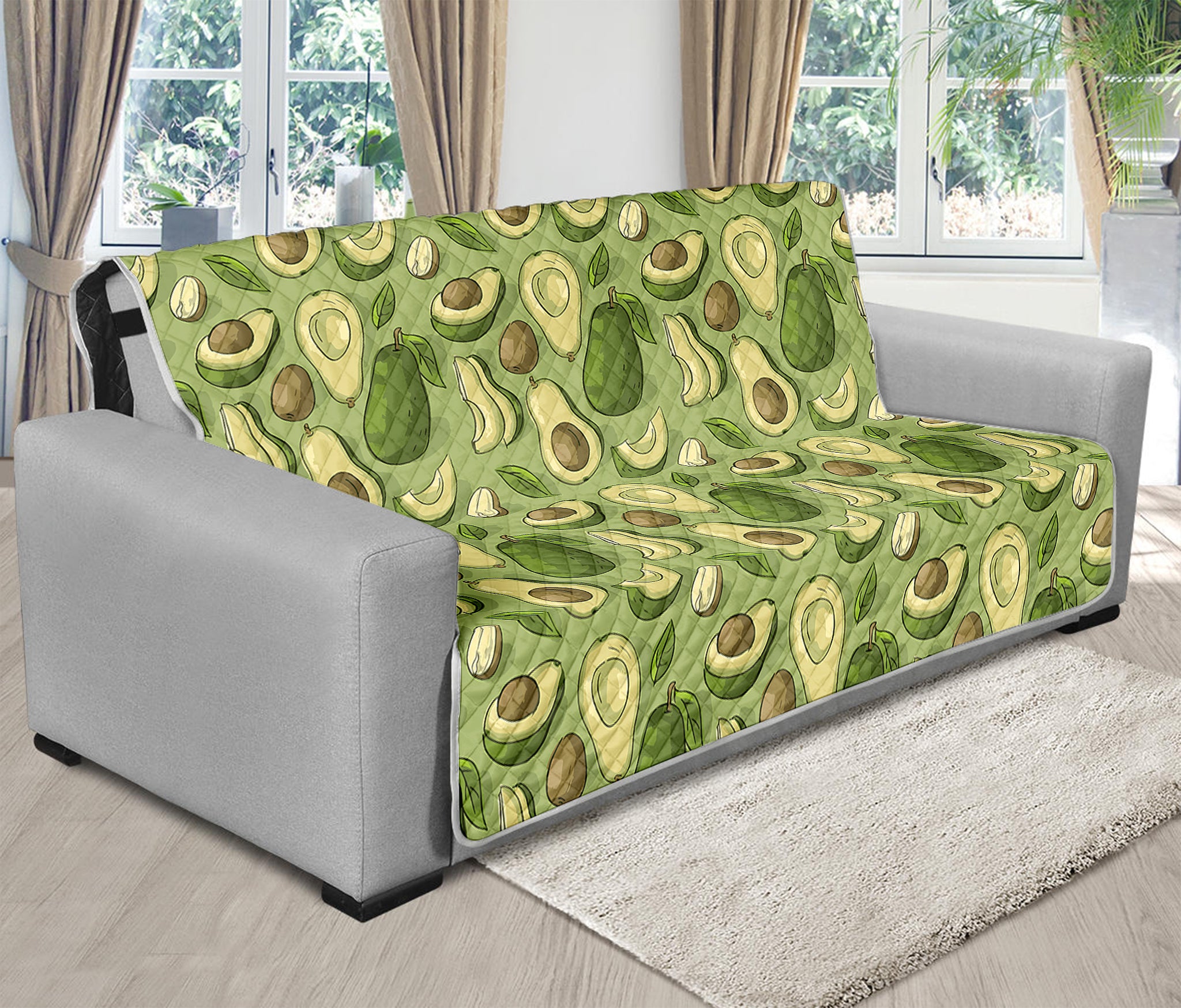 Cartoon Avocado Pattern Print Futon Protector