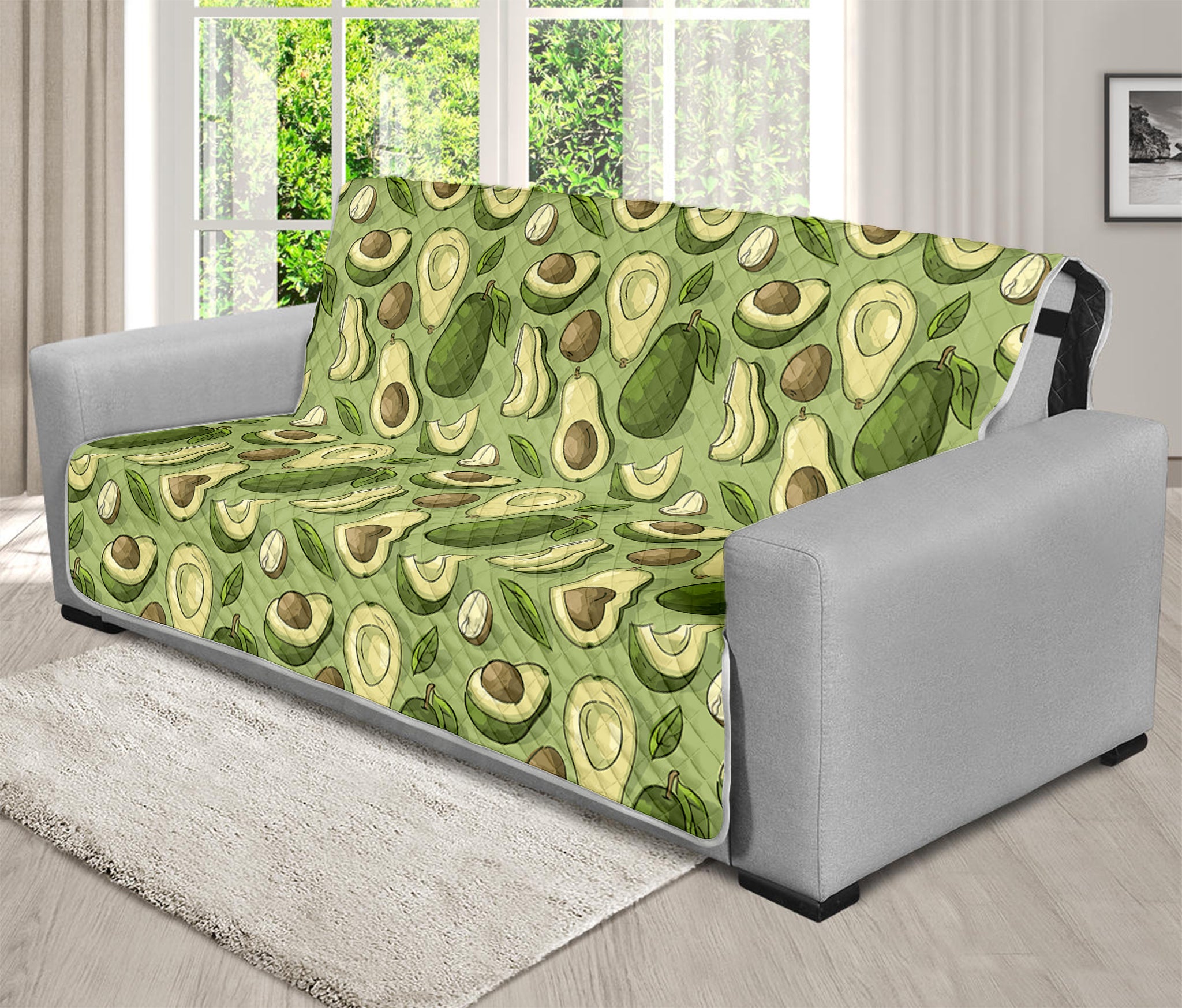 Cartoon Avocado Pattern Print Futon Protector