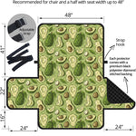 Cartoon Avocado Pattern Print Half Sofa Protector