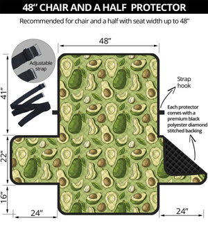 Cartoon Avocado Pattern Print Half Sofa Protector