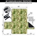 Cartoon Avocado Pattern Print Half Sofa Protector