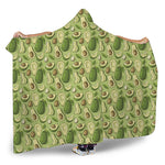 Cartoon Avocado Pattern Print Hooded Blanket