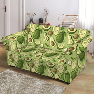 Cartoon Avocado Pattern Print Loveseat Slipcover