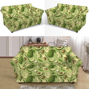 Cartoon Avocado Pattern Print Loveseat Slipcover