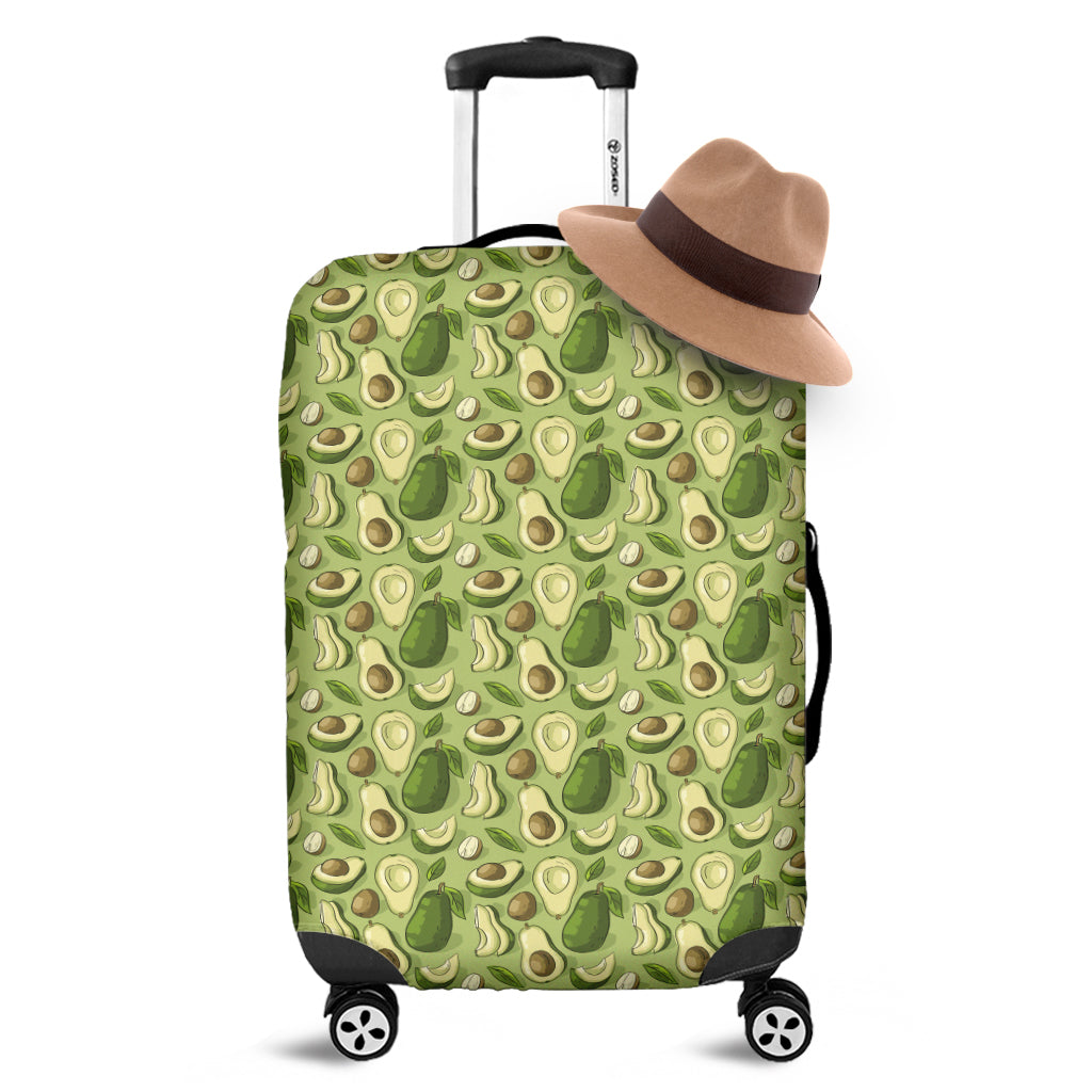 Cartoon Avocado Pattern Print Luggage Cover