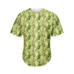 Cartoon Avocado Pattern Print Men's Baseball Jersey